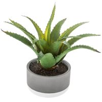 Atmosphera vetplant kunstplant in pot van cement 22 cm   - - thumbnail