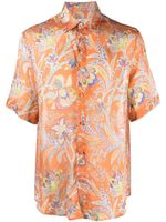 ETRO chemise en soie à imprimé cachemire - Orange