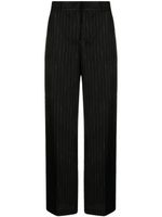 MSGM pantalon ample à fines rayures - Noir