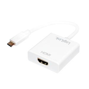 LogiLink UA0236A HDMI Adapter [1x USB 3.2 Gen 2 stekker C (USB 3.1) - 1x HDMI-bus] Wit 14.00 cm