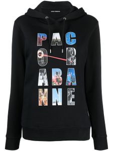 Rabanne hoodie à logo imprimé - Noir