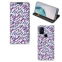 OnePlus Nord N10 5G Hoesje met Magneet Feathers Color