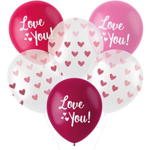 Ballonnen 'Love You!' Mix Roze (6st)