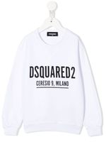 DSQUARED2 KIDS sweat en coton à logo imprimé - Blanc