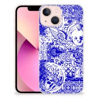 Silicone Back Case iPhone 13 mini Angel Skull Blauw