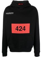 424 hoodie en coton à logo imprimé - Noir - thumbnail