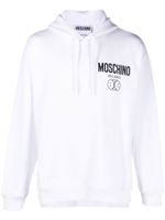 Moschino hoodie en coton à logo imprimé - Blanc