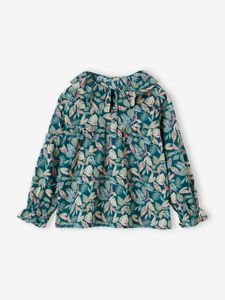 Meisjesblouse met bloemenprint dennen