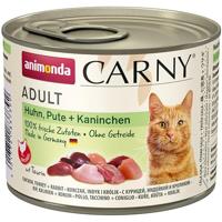 Animonda Cat Carny Adult Kip, kalkoen en konijn, 6 x 200 g