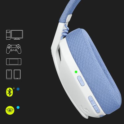Logitech G435 LIGHTSPEED Over Ear headset Gamen Bluetooth Stereo Wit Volumebegrenzing