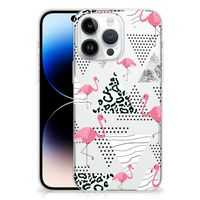 iPhone 14 Pro Max TPU Hoesje Flamingo Triangle - thumbnail