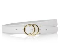 Take It Leren Riem Double Rings Wit | Maat 75
