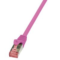 LogiLink CQ2089S RJ45 Netwerkkabel, patchkabel CAT 6 S/FTP 7.50 m Pink Vlambestendig, Snagless 1 stuk(s)