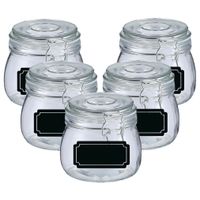 Weckpotten/inmaakpotten - 10x - 500 ml - glas - met beugelsluiting - incl. etiketten