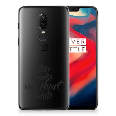 OnePlus 6 Siliconen hoesje met naam Heart Smile OnePlus 6 Siliconen hoesje met naam Heart Smile