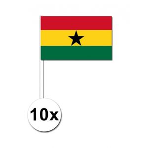 Zwaaivlaggetjes Ghana 10 stuks   -