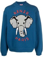 Kenzo pull en maille intarsia à manches longues - Bleu - thumbnail