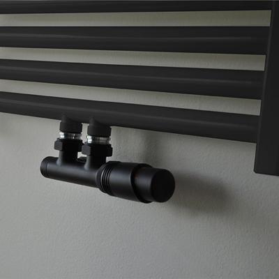 Radiator Wiesbaden Thermostatisch Onderblok Set Mat Zwart Haaks Rechts Radiator Wiesbaden Thermostatisch Onderblok Set Mat Zwart Haaks Rechts