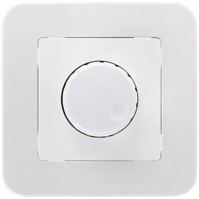 LED Dimmer - 230V - Inbouw Enkel Knop - 1-300W - Incl. Afdekraam - Wit