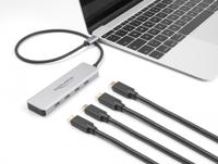 Delock 64231 USB 10 Gbps USB Type-C Hub met 4 x USB Type-C female met 35cm aansluitkabel