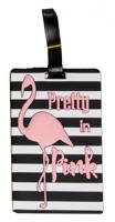 LG-Imports bagagelabel flamingo 18 x 8 cm roze