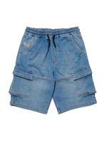 Diesel Kids short en jean à poches cargo - Bleu - thumbnail