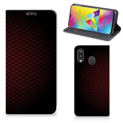 Samsung Galaxy M20 Hoesje met Magneet Geruit Rood