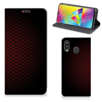 Samsung Galaxy M20 Hoesje met Magneet Geruit Rood