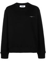 MSGM sweat en coton à logo brodé - Noir