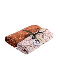 Briljant Baby Minimal Dots hydrofiel multidoek terra/wit