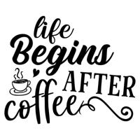 Life begins after coffee - Muurstickers - thumbnail