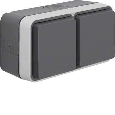 Berker 47753525 W.1 (opbouw) Wandcontactdoos dubbel spatwaterdicht Grijs, Lichtgrijs 1 stuk(s) Berker 47753525 W.1 (opbouw) Wandcontactdoos dubbel spatwaterdicht Grijs, Lichtgrijs 1 stuk(s)