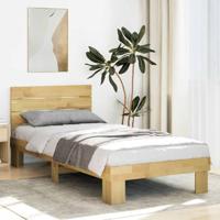 vidaXL Bedframe hoofdeinde zonder matras 80x200 cm massief hout eiken, slaapkamermeubels, bedbodem, eenpersoonsbed, bed, bedstee, houten bed