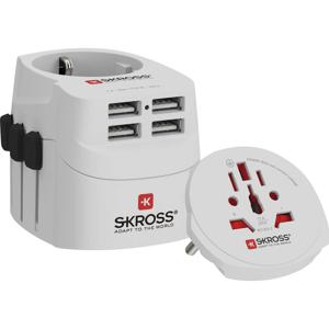 Skross 1302471 Reisstekker PRO Light USB (4xA) - World