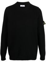 Stone Island sweat en maille fine à patch Compass - Noir - thumbnail