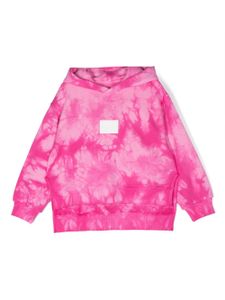 MM6 Maison Margiela Kids hoodie tie-dye à patch logo - Rose