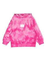 MM6 Maison Margiela Kids hoodie tie-dye à patch logo - Rose - thumbnail