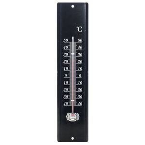 Lifetime Garden zon/schaduw thermometer zwart voor buiten 29.5 cm van metaal