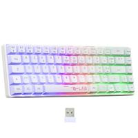 The G-Lab - Keyz Hydrogen WL- draadloos gamingtoetsenbord, 60% semi-mechanisch, Azerty, RGB meerkleurig – draadloos gaming-toetsenbord, stil, compact formaat TKL – PC/PS4/PS5 – nieuw (wit)