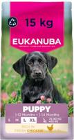 Eukanuba Puppyvoer met verse kip voor grote rassen, premium droogvoer voor junior honden, 15 kg