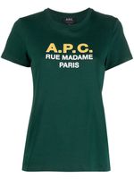 A.P.C. t-shirt en coton Madame à logo imprimé - Vert - thumbnail