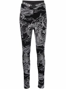 Philipp Plein legging imprimé à taille haute - Noir