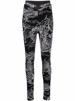 Philipp Plein legging imprimé à taille haute - Noir - thumbnail