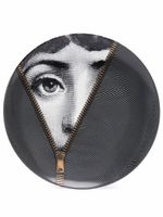 Fornasetti assiette à imprimé visage - Noir