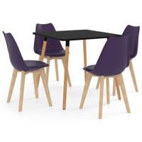 Vidaxl 5-delige Eethoek Donkerpaars
