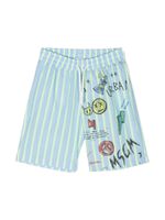 MSGM Kids short de bain à imprimé graphique - Bleu