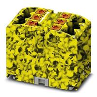 PHOENIX CONTACT PTFIX 6X2,5-FE-G verdeelblok, basisklem, 450 V, 24 A, aantal aansluitingen 6, doorsnede 0,14 mm²-4 mm², AWG: 26-12, breedte 16 mm, hoogte 22,7 mm, zwart/geel, 10 stuks