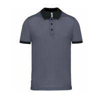 Poloshirt Sport Pro premium quality - grijs/zwart - mesh polyester - voor heren 2XL  -
