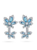 David Morris boucles d'oreilles en or blanc 18ct ornées d'aigue-marine - Argent