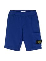 Stone Island Junior short en polaire à poches cargo - Bleu